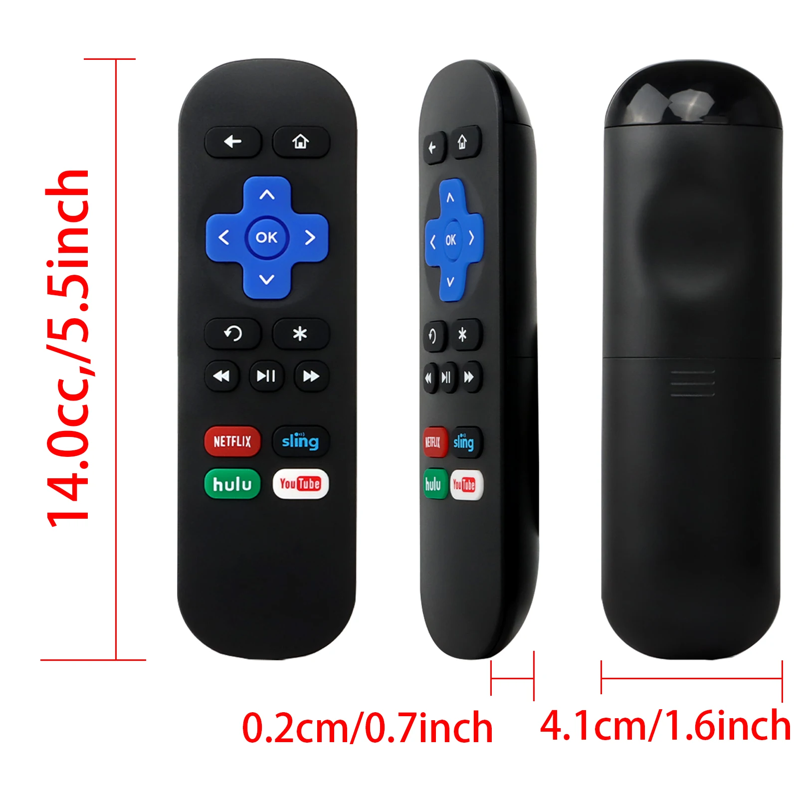 1 زوج استبدال التحكم عن بعد استخدام ل Roku TV فك التشفير 1 2 HD Netflix حبال Hulu اختصار زر تحكم الاستخدام مباشرة