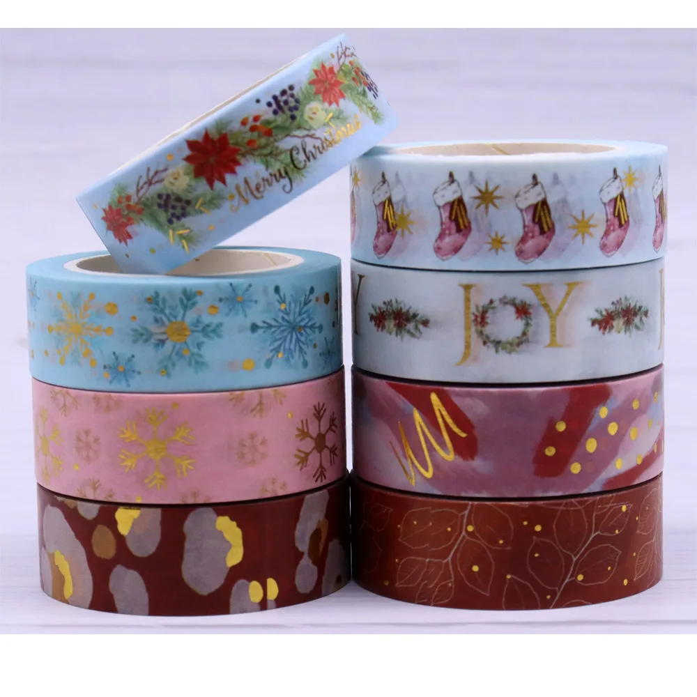 2022 NEW 1PC 15mm*10m Christmas Cute Doll Gifts Red Floral Decorative Washi Tape Scrapbooking Masking Tape School Office Supply