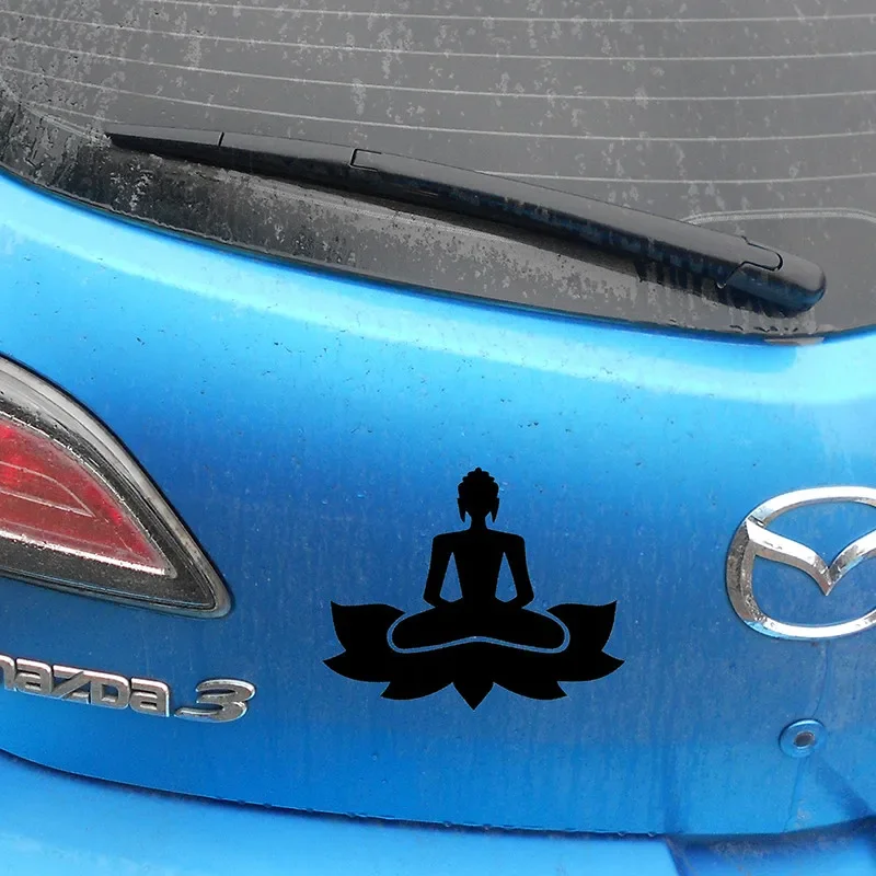 Car Sticker Personality Buddha Zen Yoga Vinyl Car Motorcycle Bumper Rear Window Helmet Refrigerator Laptop Decal,15cm