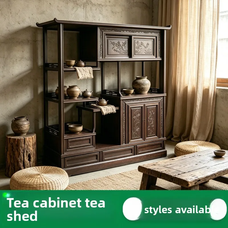 medieval style cabinet, solid wood Chinese classical Bogu frame, living room Japanese storage display cabinet
