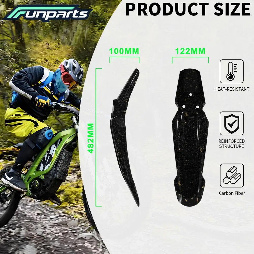 Motorcycle accessories Front Fender Funparts Carbon Fiber Mudguard Cover For Surron Lightbee X S L1E Electric Bike Parts