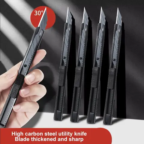 DELI 1/3/5/10개입 다용도 칼 스테인리스 종이 절단 박스 커터 도구 세트 리트랙터블 미끄럼 방지 블레이드 언박싱 나이프