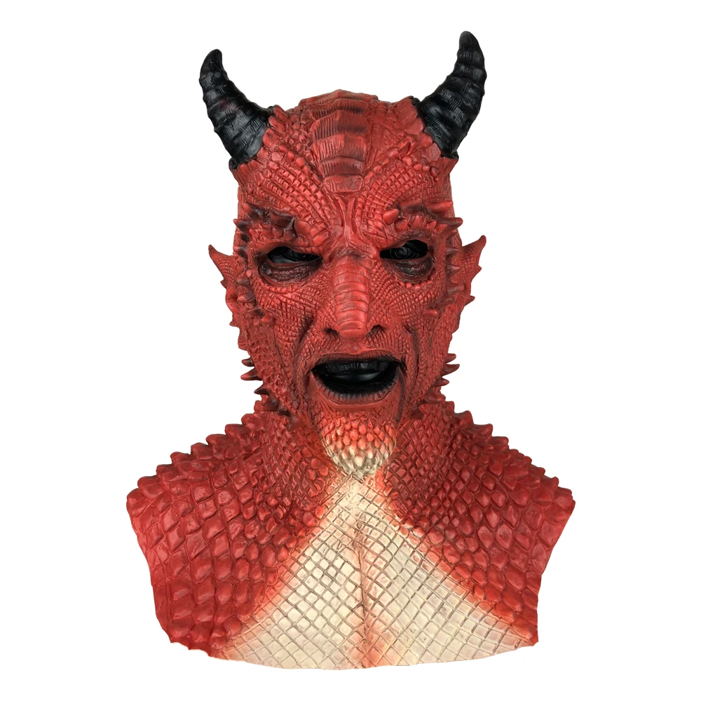 Demon Horror Lord Diablo Mask Cosplay Boss Belial Latex Masks Gloves Halloween Carnival Party Costume Props