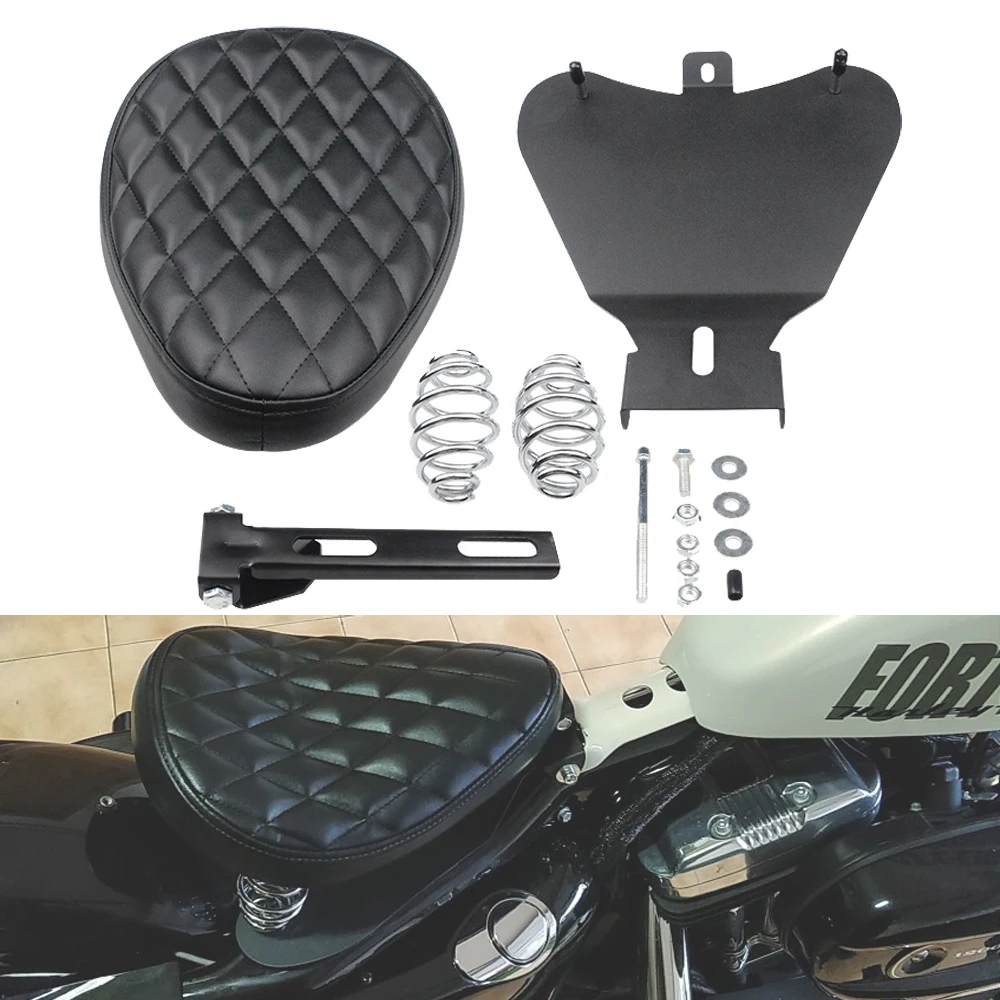 Motorradzubehör Solositzfederkissen aus weichem Leder für Harley Honda Yamaha Bobber