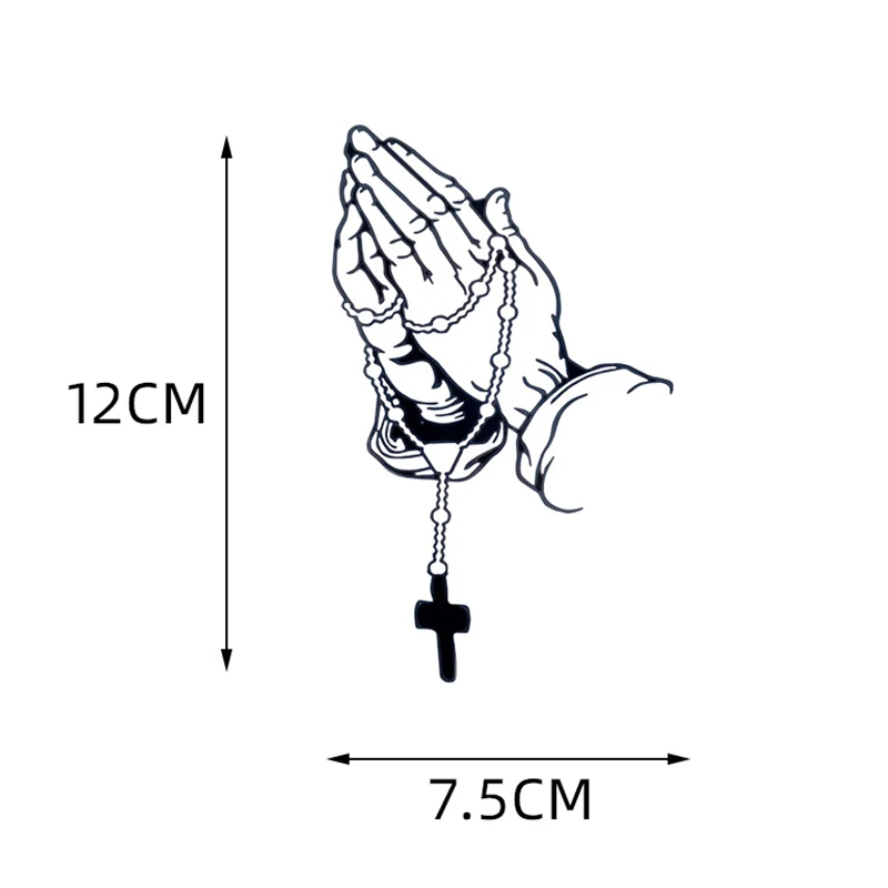 يد صلاة للسيارة مع ملصق مسبحة ، ملصق فينيل ديني ، ديكور تلقائي مقاوم للماء #5