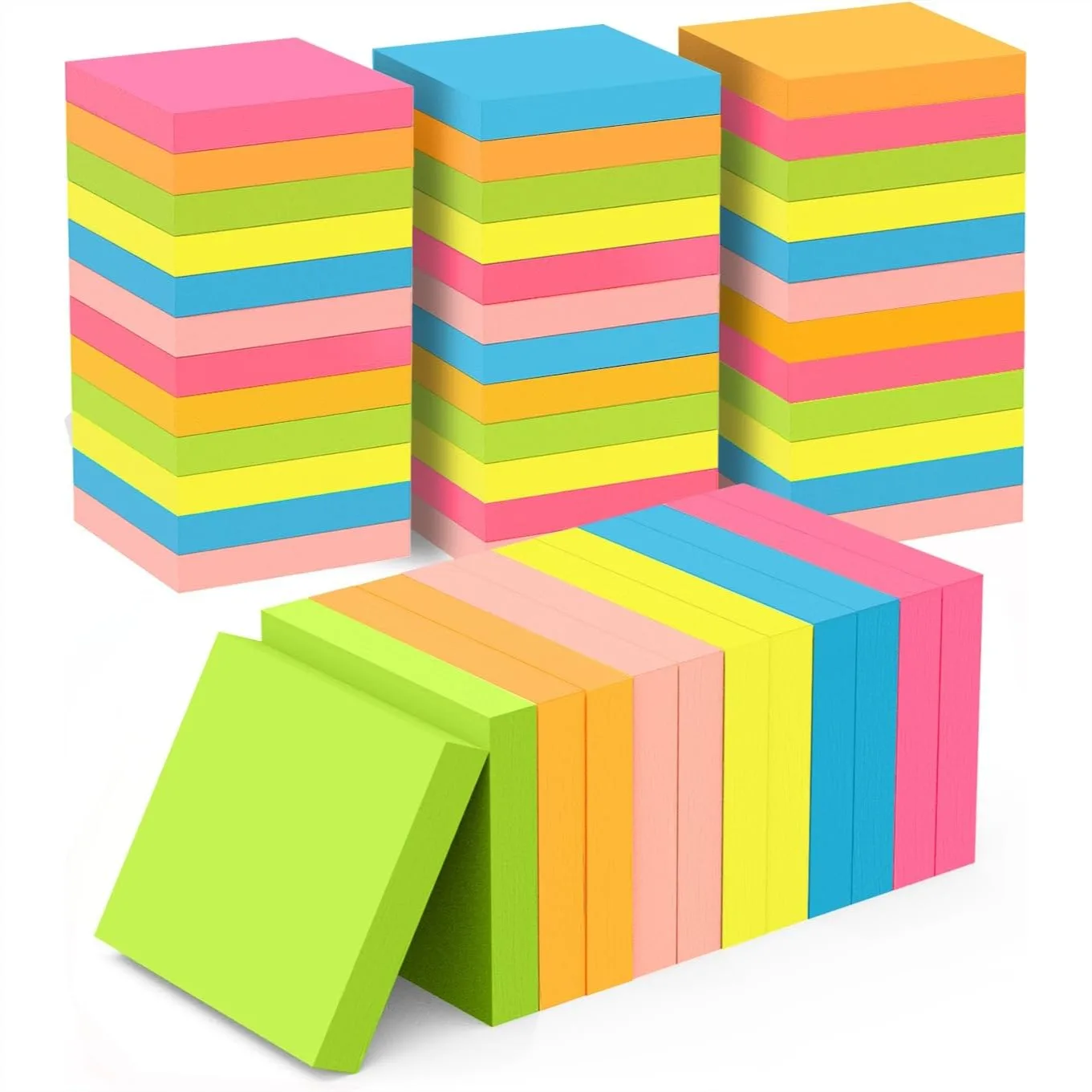 

Sticky Notes 3x3 Inches, 48 Pads Bulk with 6 Bright Colors, Perfect for Home School Office Use