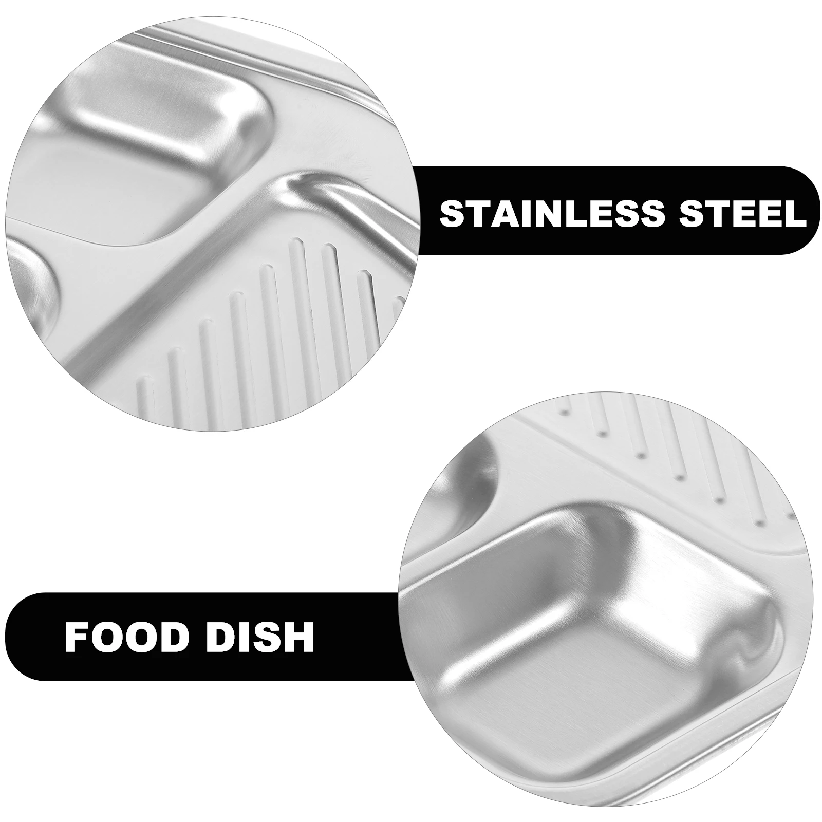 

Stainless Steel Dinner Plate Divided Trays Serving Bbq Korean Small Seasoning Dish Grill Dishware