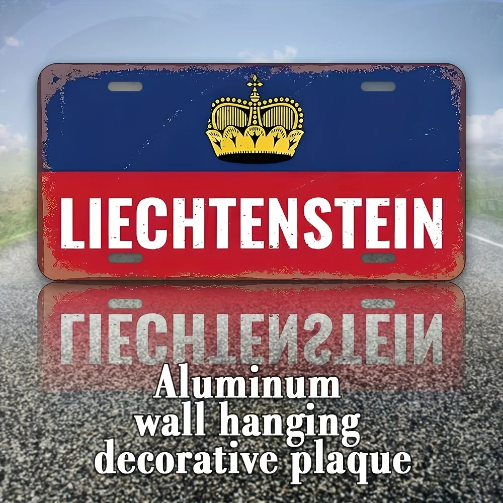 Liechtenstein Vintage Aluminum Decorative Plaque,  Multifunctional Wall Hanging Art for Home, Room, Restaurant, Bar, Cafe