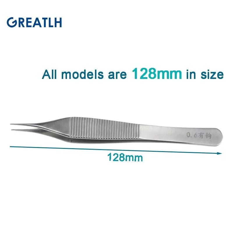Pinceta do tkanek haczyk okulistyczny z platformą okulistyczny Instrument chirurgiczny stal nierdzewna 12.8cm — zdjęcie 5