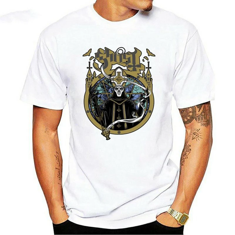 Ghost SATANAS SPES NOSTRA PAPA EMERITUS Metal Band T-Shirt Mens clothing   Official