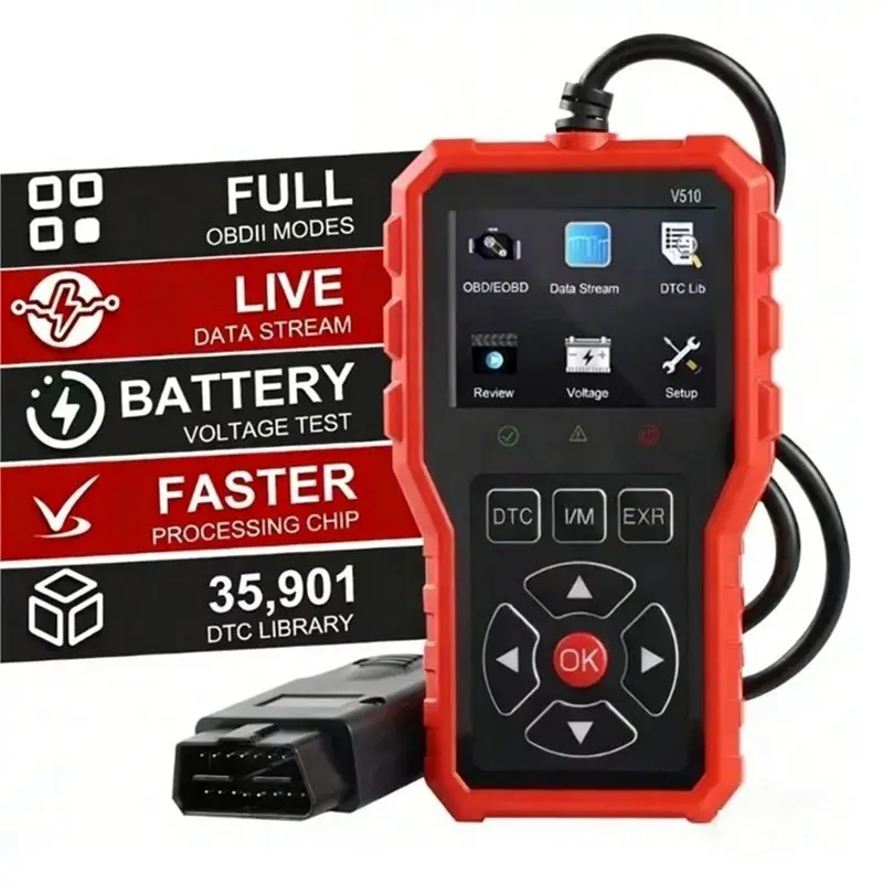 V510 OBD2 Compatible Car Fault Analyzer Engine Diagnosis Tool Automotive Fault Reading Functionality