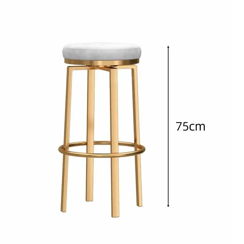 Rodada ferro forjado Rotating Bar Stool, confortável fezes macias altas, cadeira da sala de estar, Home Dining Chair, Coffee Shop