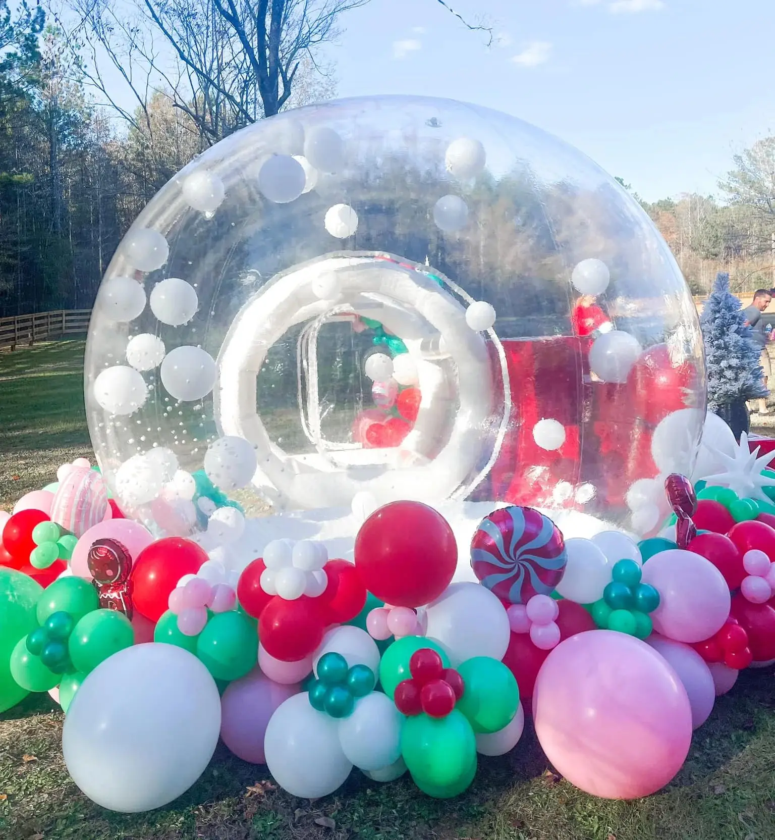 Bubble House Inflatable Bubble Tent,PVC Bubble House with Blower Kids Party Clear Dome Balloon Garden Tent Pink/Purple/Blue