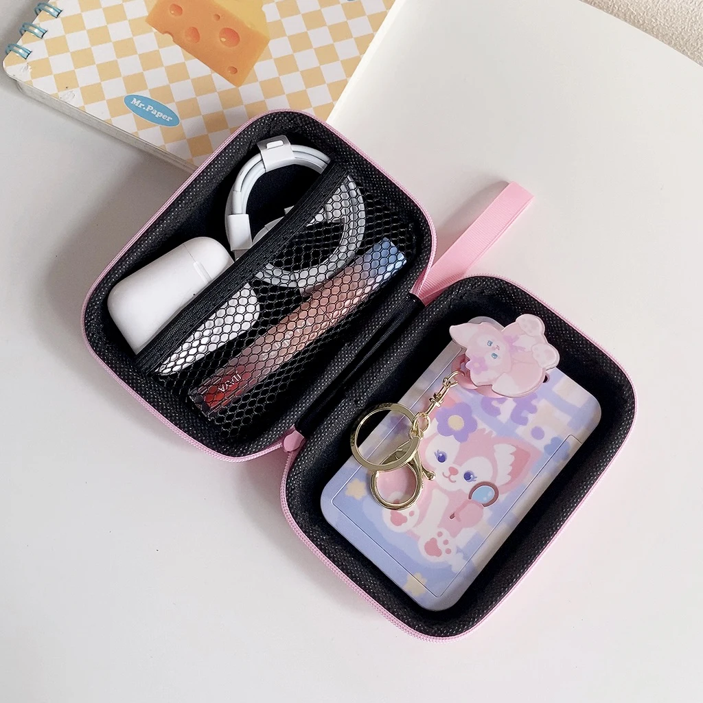 9.5cm*13.3cm Earphone Box Zipper Bag Cartoon Sanrio Pompom Purin Pattern Storage Bag Pouch For Headphone Organizer Accessories