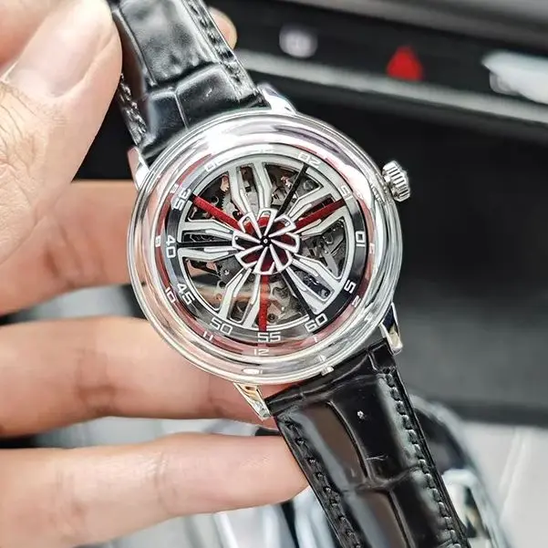 

OBLVLO Men Automatic Watch Fashion 42MM Mechanical Wristwatch Luminous 5ATM Waterproof Sapphire Rotatable Carwheel Dial