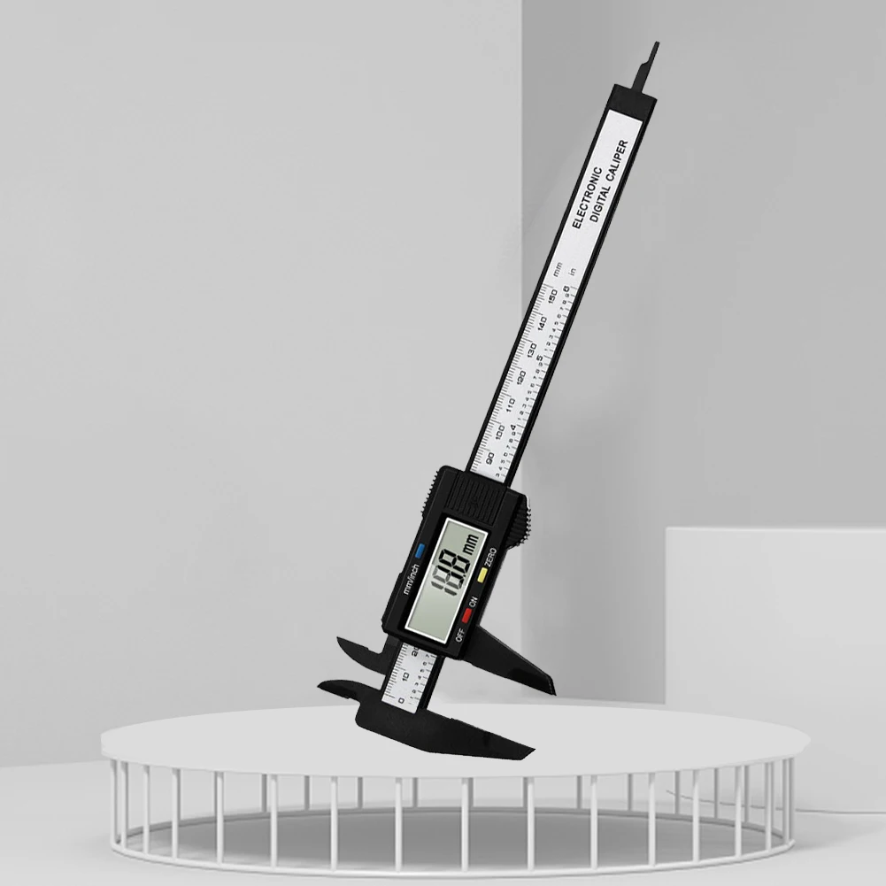 0-150 مللي متر عيار قياس حاكم عالية القوة البلاستيك مقياس رقمي الفرجار 4 وظائف القياس مم/بوصة وحدات أدوات قياس #2