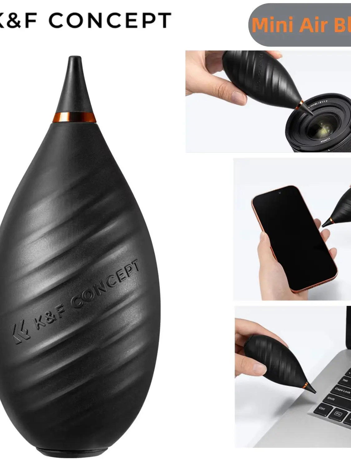 K&F CONCEPT Mini Przenośna Dmuchawka Powietrzna do Czyszczenia Lustrzanek DSLR, Obiektywów, Zegarków, Telefonów, Klawiatur, Silikonowa Pompka Powietrzna — zdjęcie produktu 7