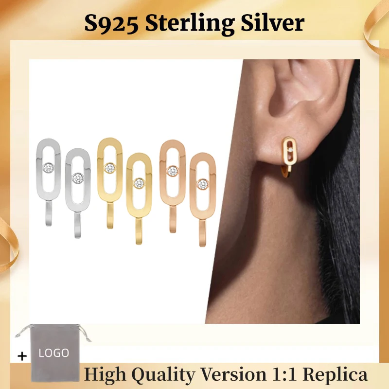 Simple Earrings for Women S925 Sterling Silver High Quality Official Website Luxury Jewelry