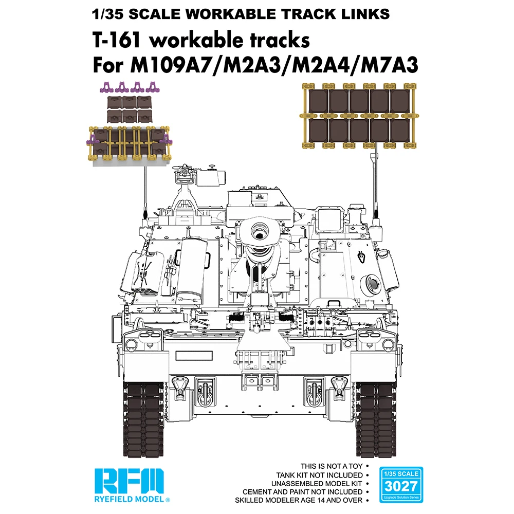 [Ryefield Model] RFM RM-3027 1/35 T-161 Workable Tracks For M109A7/M2A3/M2A4/M7A3  (Plastic Model Kit)