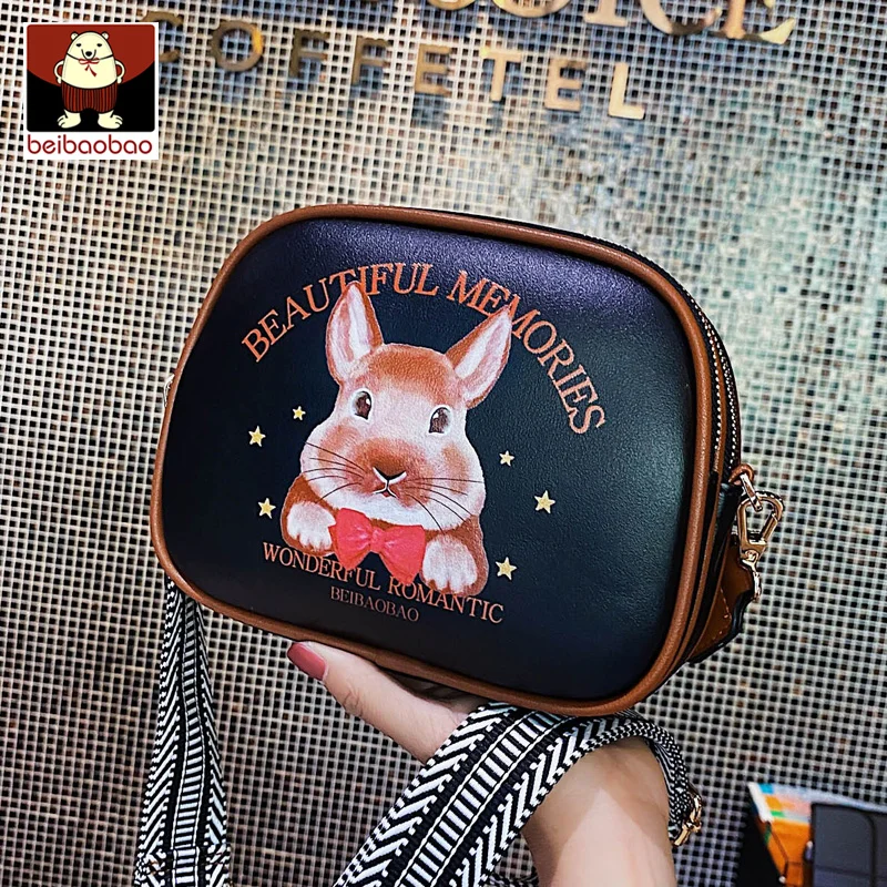 BeiBaoBao Brand Kawaii rabbit printing crossbody bags for women fashion small women\'s bag trend shoulder bags lady messenger bag