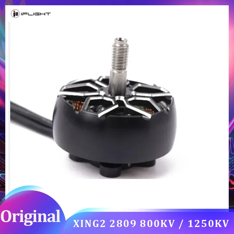 

IFlight XING2 2809 800KV / 1250KV Brushless Motor W/ 5mm Titanium Alloy Shaft Compatible 7-8inch Propeller 4-6S for RC FPV Drone