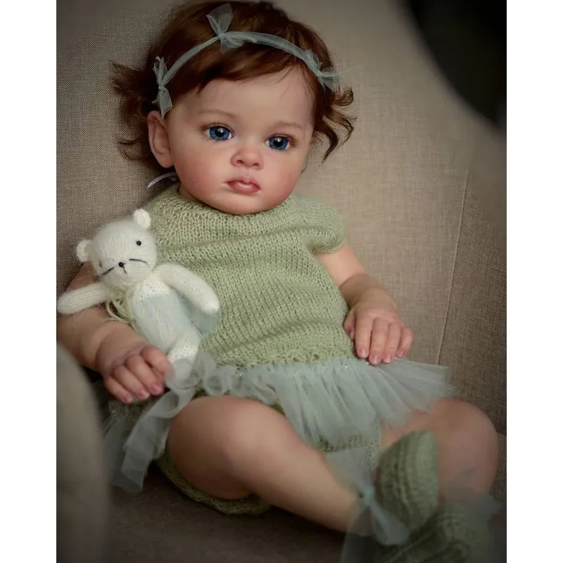 Reborn Baby Dolls 55cm Realistic Full Body Silicone Reborn Doll Newborn Princess Dress Girl Doll Toy Birthday XMAS Gifts