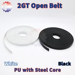 2MGT 2M 2GT GT2 Open Timing Belt Polyurethane Steel Core PU Belt Width 5mm 6mm 9mm 10mm 15mm 30mm Open Belt for 3D Printer Belt