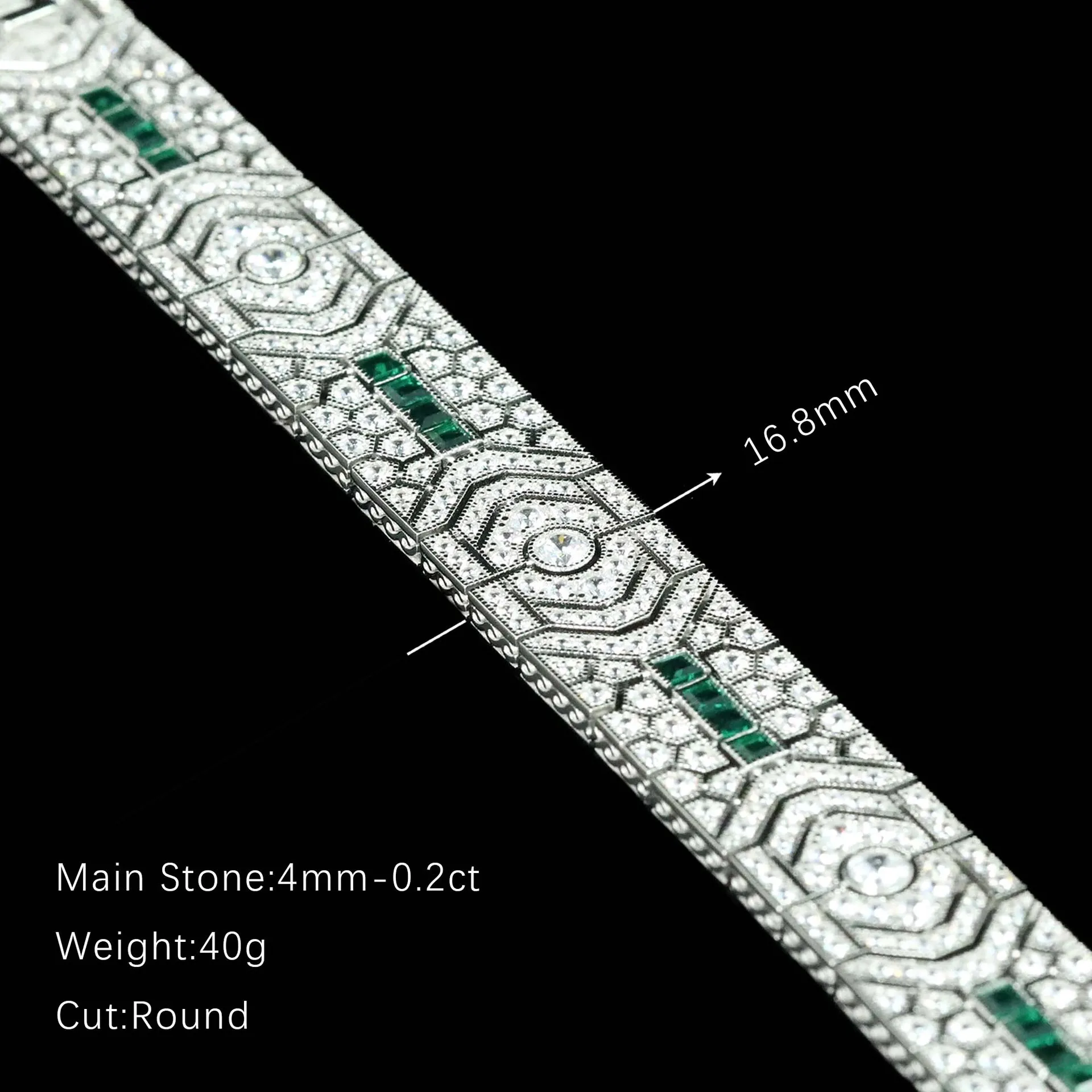 MuShan Jewelry 925 Sterling Silver Bangle 5A CZ Gemstones HCD Gemstones Designer 925 Sterling Silver Bracelet Accessories