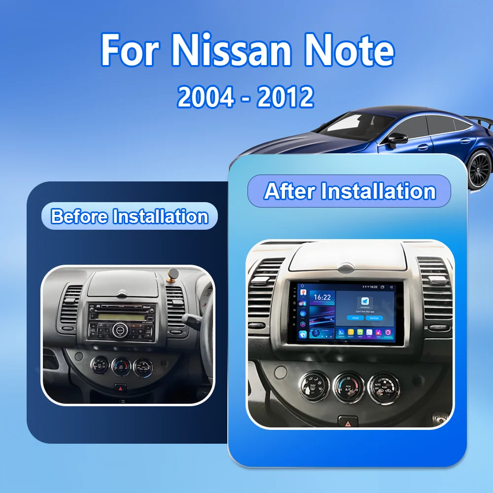 Android 16 For Nissan Note 2004 - 2012 Car DVD Carplay Multimedia Player Radio Stereo Auto GPS Navigation 4G WIFI Touch Screen