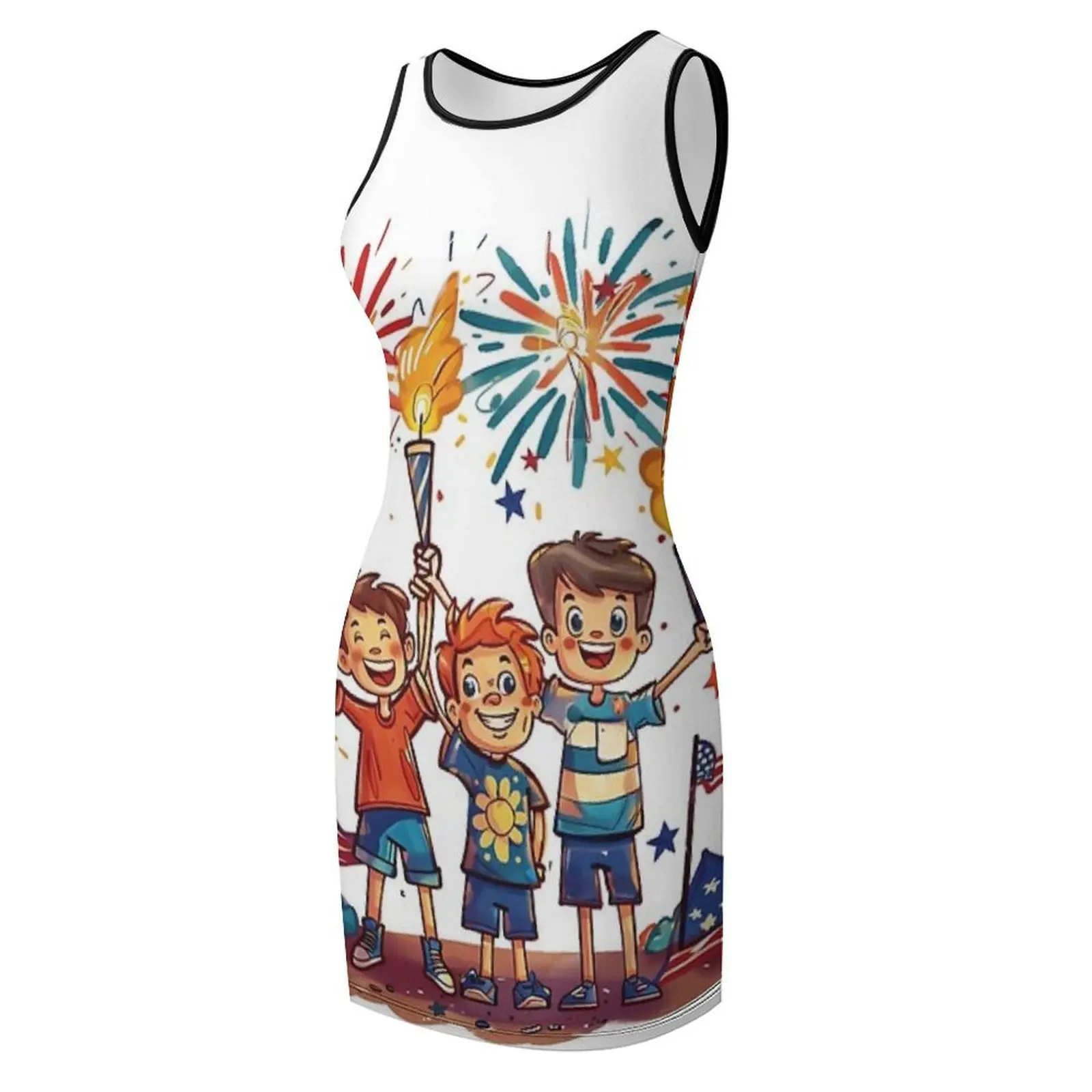 4th of July celebration Sleeveless Sundress sexy dress dress for woman dresses for prom