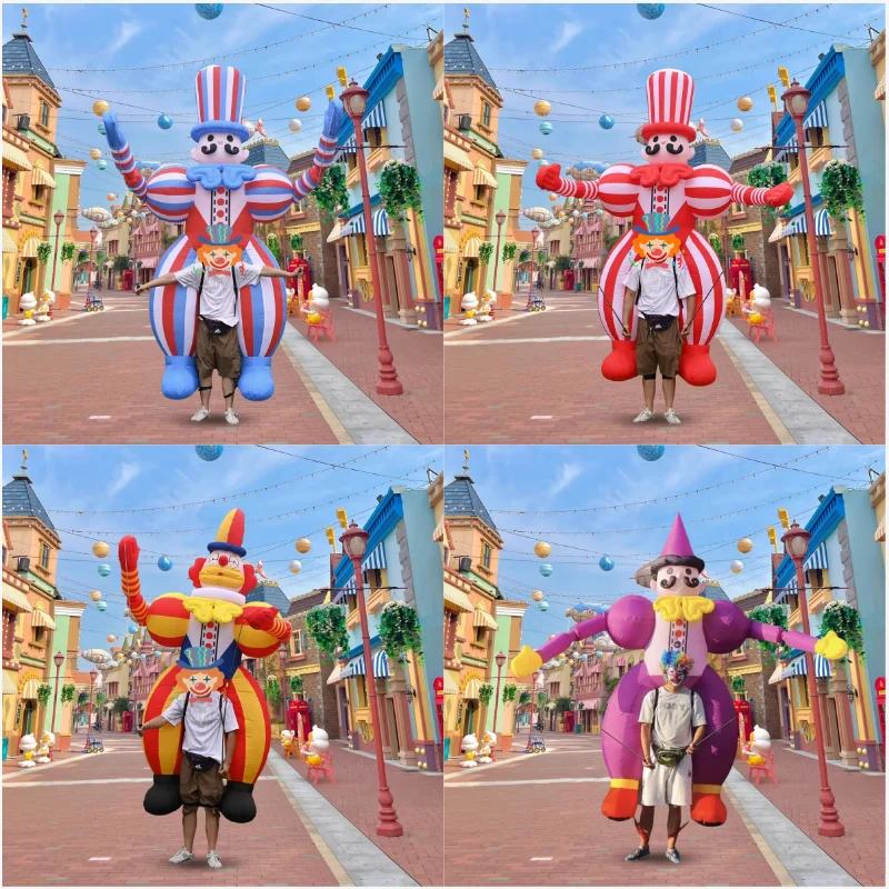 عملاق 3 متر/3.5 متر المشي مهرج نفخ زي ل مول الإعلان تعزيز الدعائم جوكر دمية السيرك الأداء كرنفال Pa