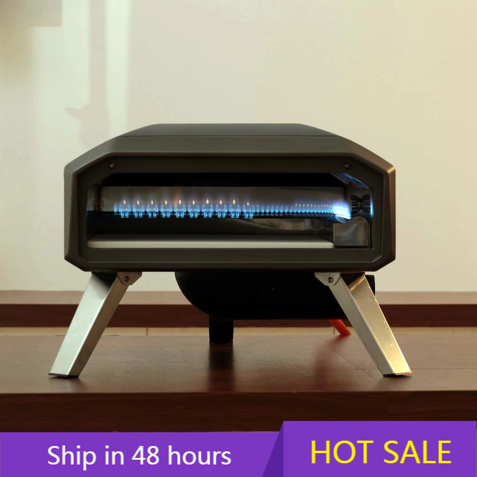 

POWER LEAP 2025 New Design 13-Inch Tabletop Gas Pizza Oven Portable Stainless Steel for Outdoor Camping Customized Logo BBQ Gril