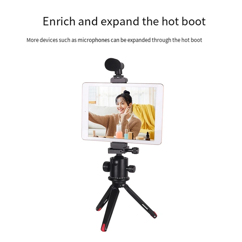 Tablet Clamp With Cold Shoe Adapter Tablet Clamp Stand Holder 360 Degree Adjustable Tablet Stand