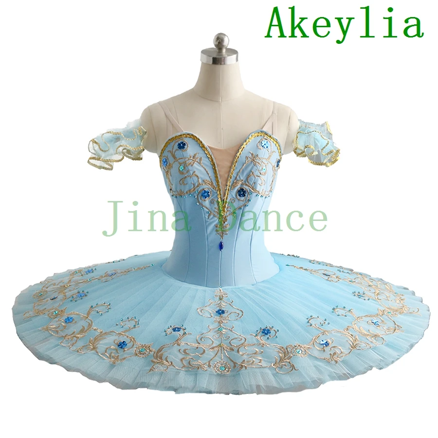 

Pale Blue Ballet Tutus Dress Classical Professional Ballet Tutu Girls Pancake Sleeping Beauty Variation Ballerina Dance Costume