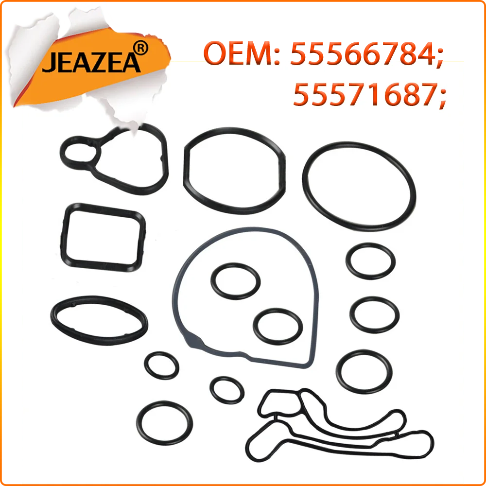 JEAZEA Engine Oil Cooler Repair Kits Gaskets 55566784 55571687 55355603 Fit for Chevrolet Cruze Sonic Trax Encore Astra Buick