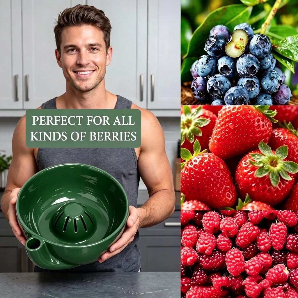 Imitation Ceramic Berry Swirl Bowl Drain Holes Center Cone Design Vegetable Cleaning Bowl Quick Drainage 360 Degree Cleaning