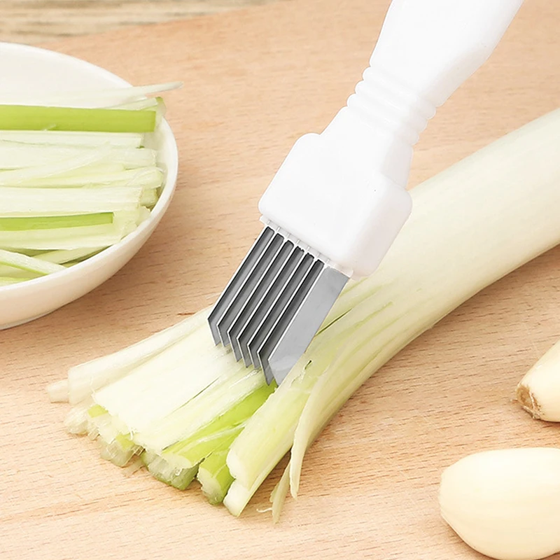 Stainless Steel Onion Slicer Cutter Scallion Cutter Knife Multifunctional Vegetable Fruit Chopper Shredder Kitchen Gadget