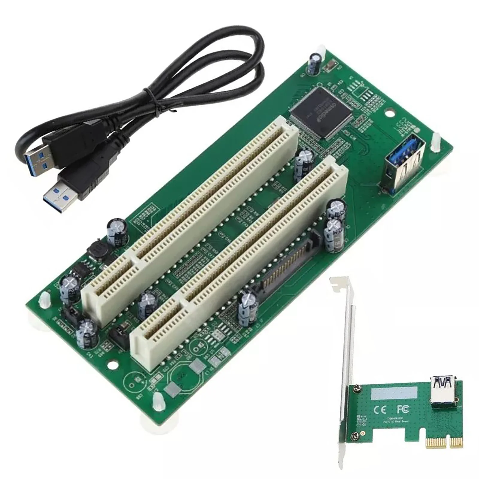 PCI-E to 2xPCI Adapter Cable PCIE x1 to x16 Card PCI-Expansion Converter