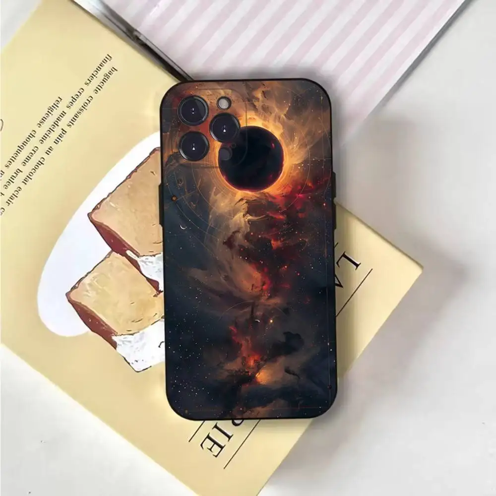 حافظة هاتف Space For Galaxy Universe لهاتف iPhone 6,17,16,15,14,13,12,11 Plus، Pro Max، XS، X، XR، SE، Mini، 8، غطاء أسود من السيليكون الناعم #4