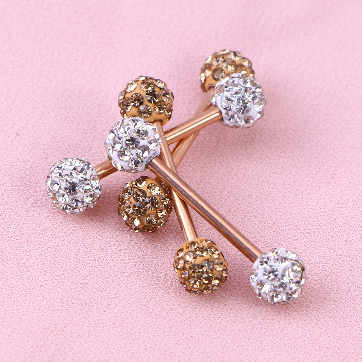 

4 Pairs Stainless Steel Tongue Nails Dual Headed Piercing Rings Body Jewelry Accessories For Tongue Cartilage Earrings Lip Safe