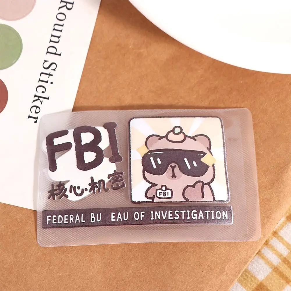 Portable Capybara ID Card Sleeve Protective Cartoon Card Holder Cover Plastic Animal Photocard Holder Students/Girls