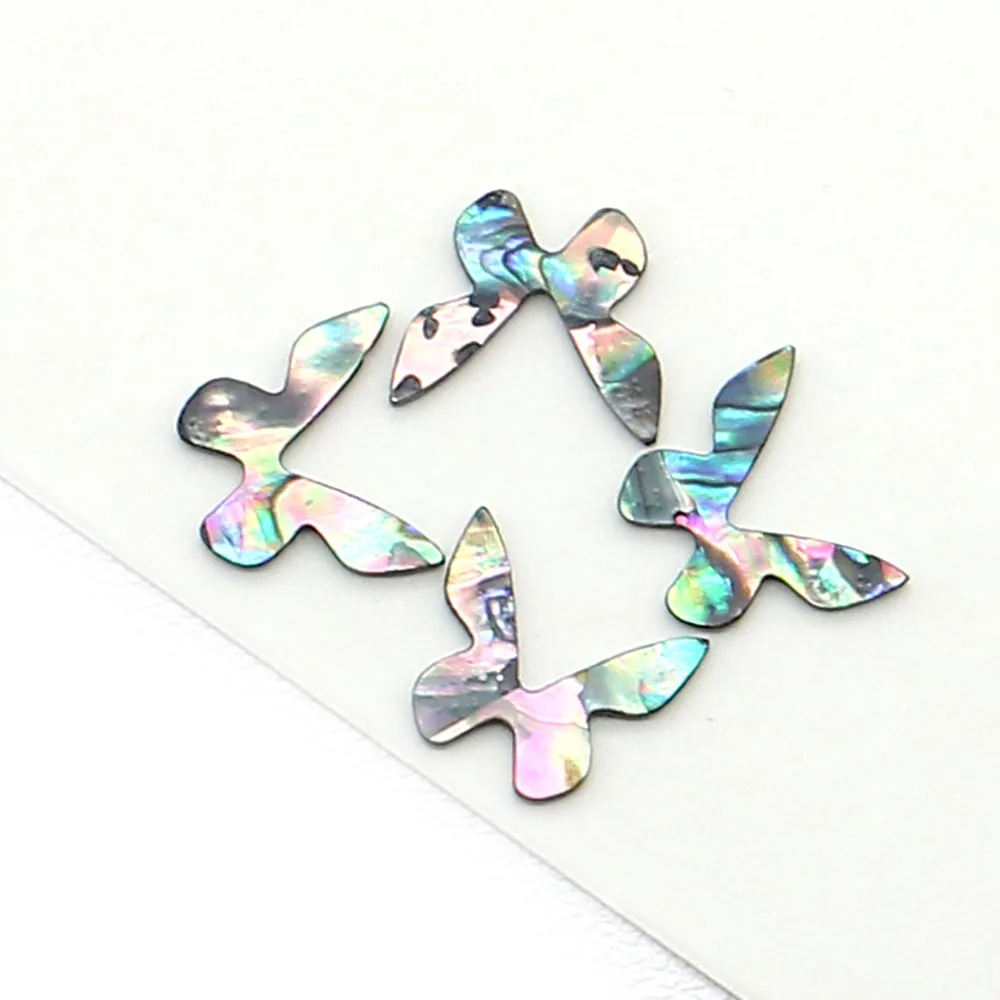 Light Luxury Fashionable Natural Iridescent Abalone Shell Carved Butterfly-shaped Loose Non-porous Beads DIY Jewelry Accessories