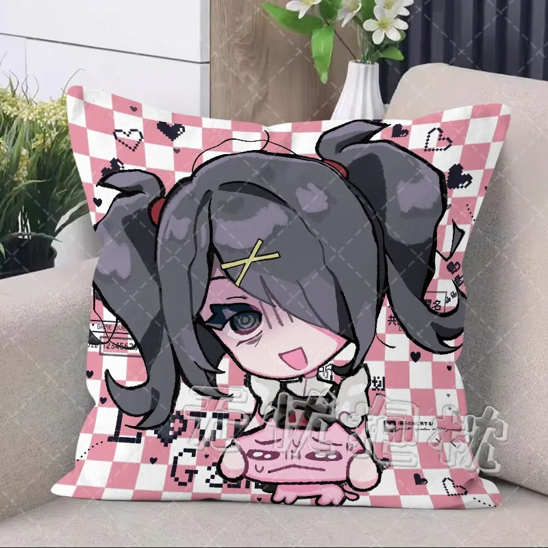 Anime necessidade menina overdose cosplay anjo chuva dupla face dos desenhos animados 45x45cm impresso travesseiro fronha e travesseiro núcleo presentes
