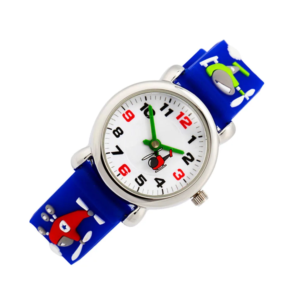 Children Watch Blue 3D Cartoon Design Kids Waterproof Wristwatch Adjustable Strap Fighter Pattern Timepiece For Children Cool