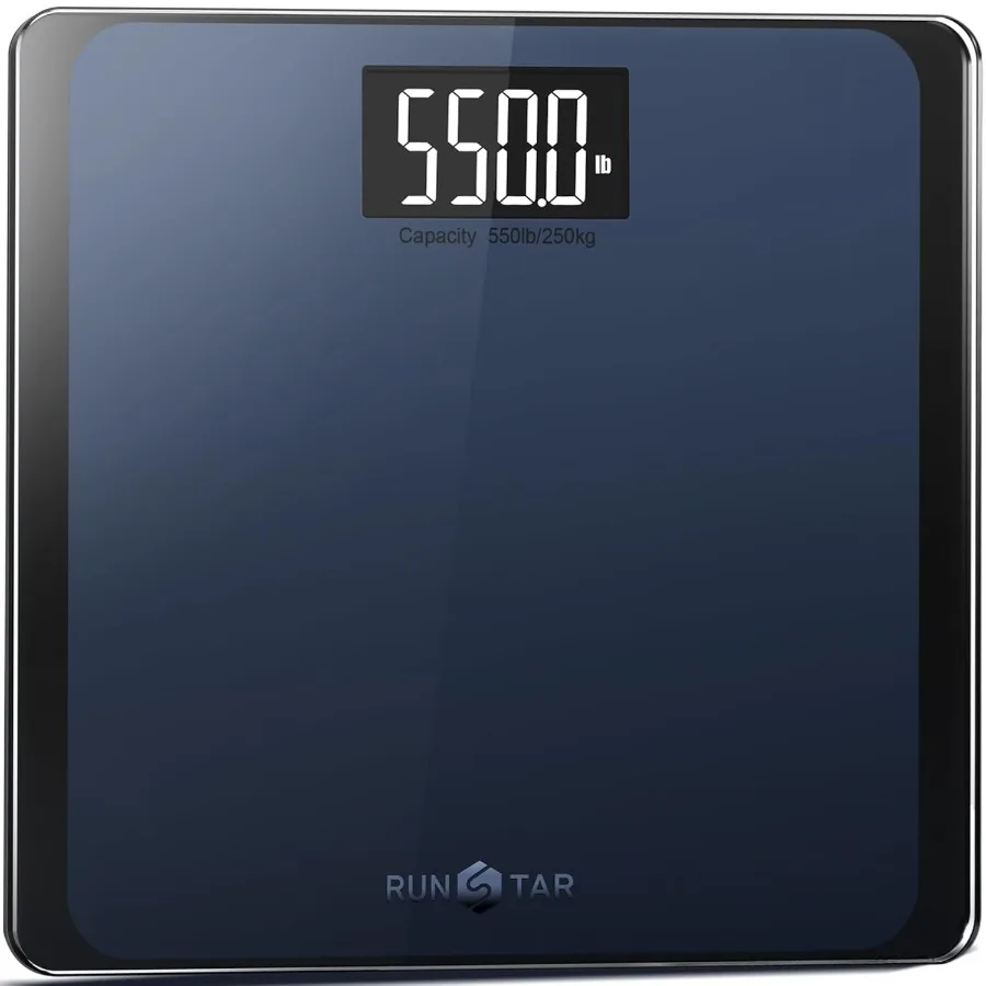 

550lb Bathroom Digital Scale for Body Weight with UltraWide Platform and Large LCD Display Accurate High Precision Scale with E