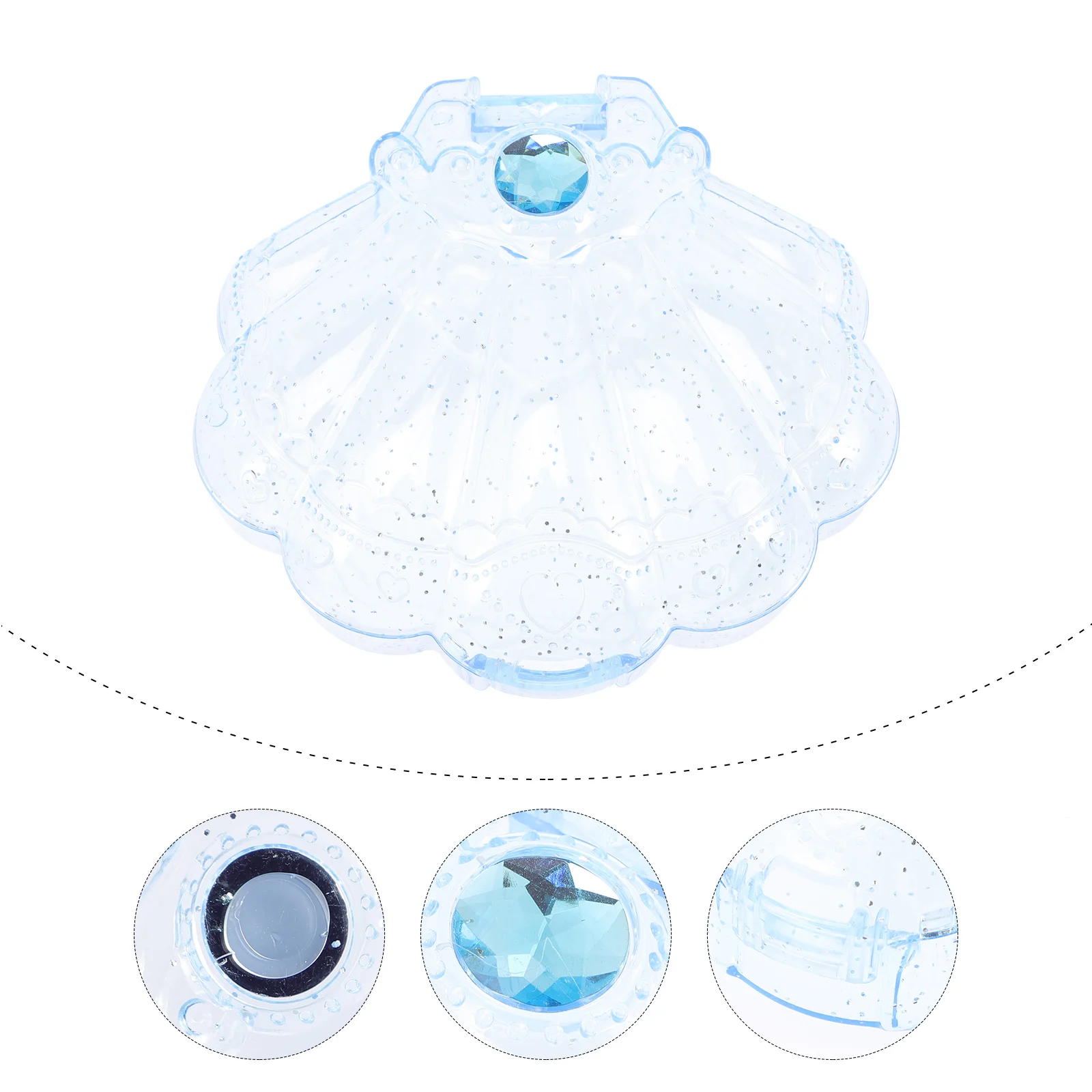 

4 Pcs Shells Children's Handmade Jewelry Box Trinket Boxes Mini Storage Plastic Containers Blue Decorative with Lids Baby