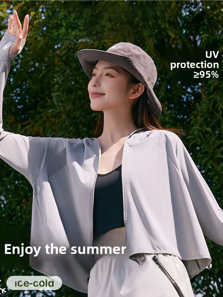 女性の夏用軽量フード付きオープンカーディガン-uv-保護服通気性長袖アウトドア活動保護コート