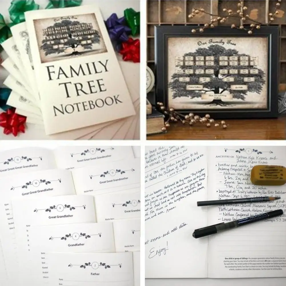 Editable Family Tree Chart History Organizer Genealogy Journal Family Tree Notebook for Ancestor Memories Smooth Writing Print
