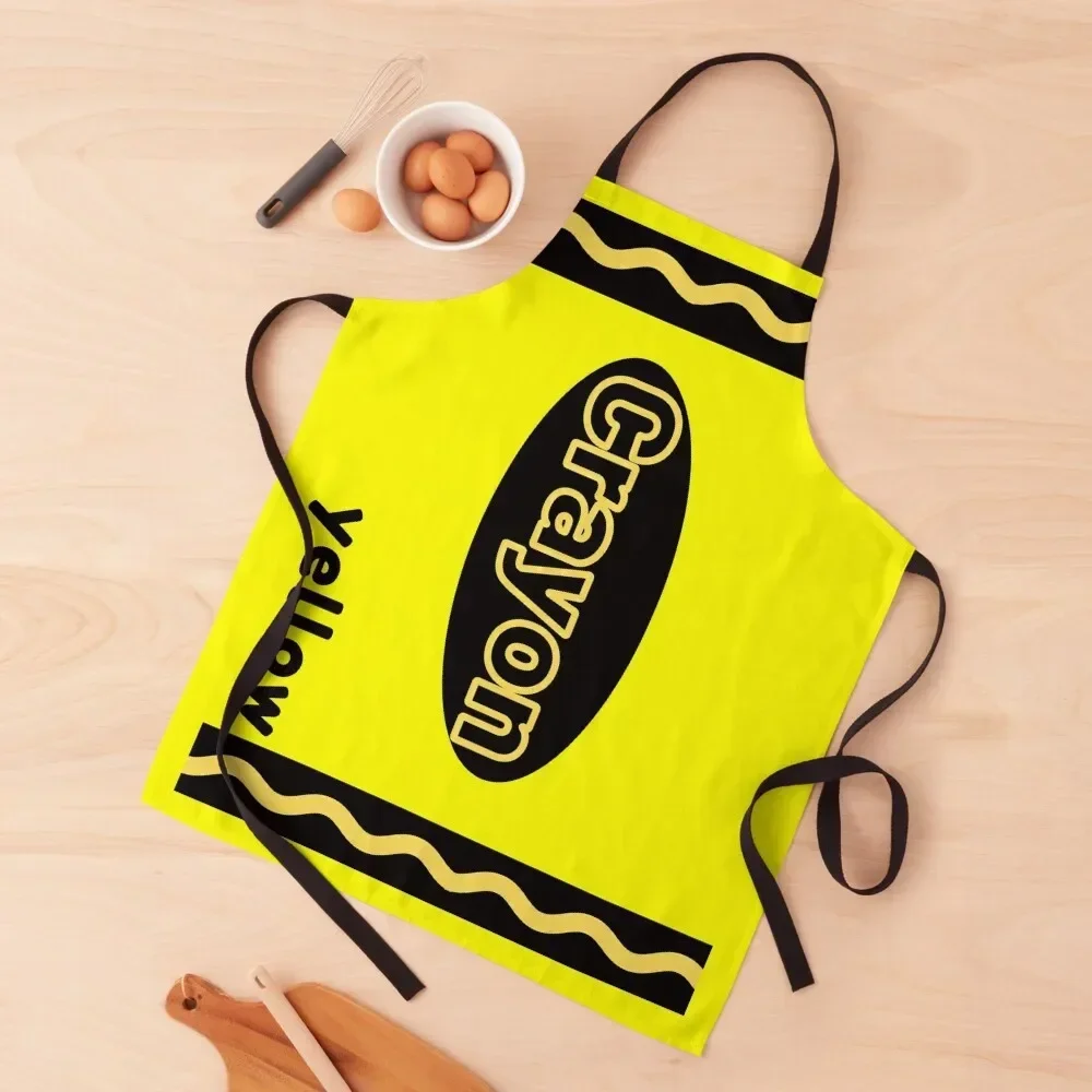 

Yellow Crayon Box Halloween Crayon Costume Couples Group 2020 Essential Apron Women's Home Clothes painters Kitchen Things Apron