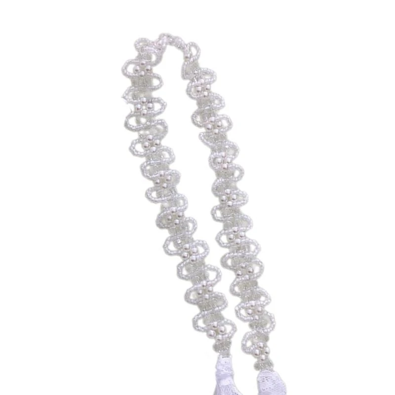 39BD Rope Clavicle Chain Fashionable Beads Necklace Pearl Choker Beads Hairband Rope Necklace for Daily